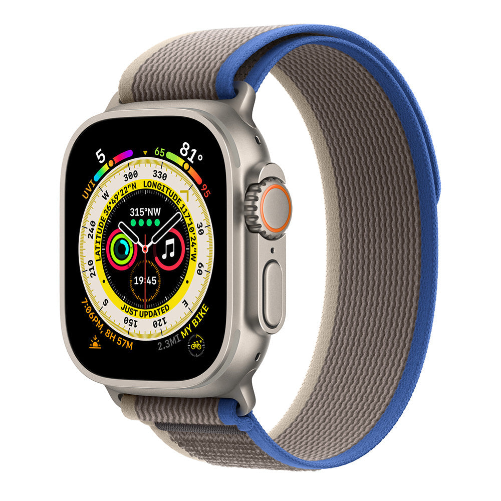 Apple Watch Ultra (2022) 49mm - Blue/Gray Trail Loop, 32577033568508, Available at 961Souq