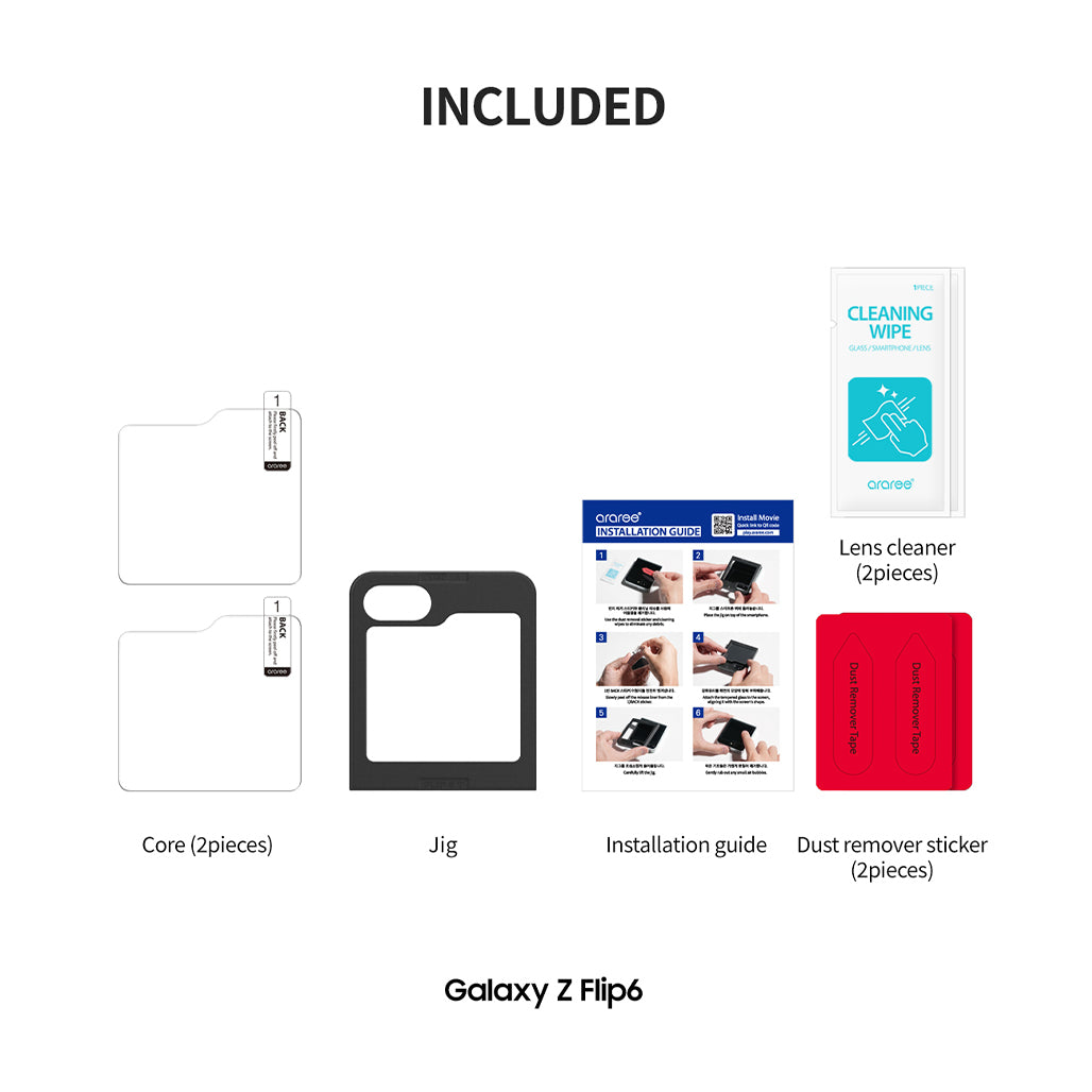 A Photo Of Araree Core Tempered Glass 2Pack - Clear for Samsung Galaxy Z Flip 6