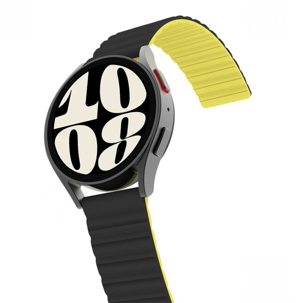 Araree Silicone Link Galaxy Watch Strap 20mm - Black/Yellow, 32882412191996, Available at 961Souq