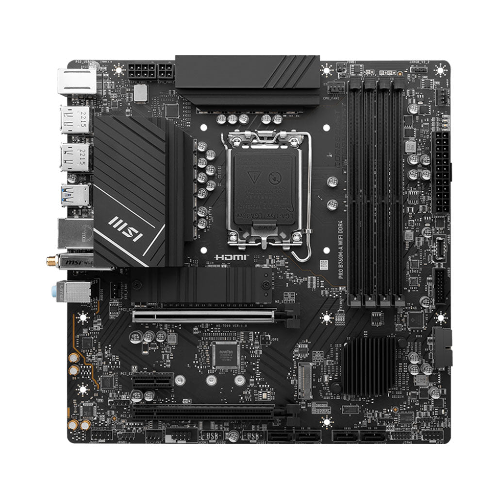 MSI Motherboard Pro B760M-A Wifi DDR4 911-7D99-003, 32597446656252, Available at 961Souq