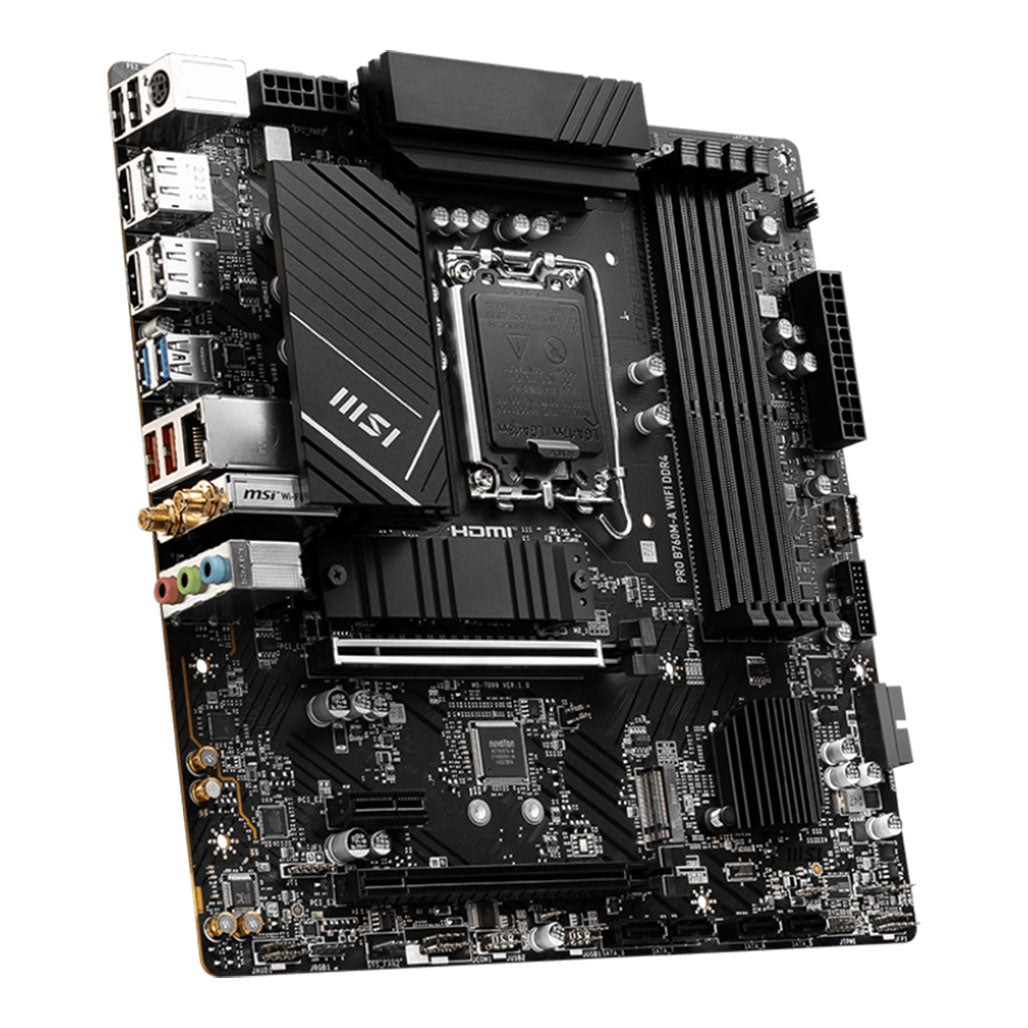 MSI Motherboard Pro B760M-A Wifi DDR4 911-7D99-003, 32597446590716, Available at 961Souq