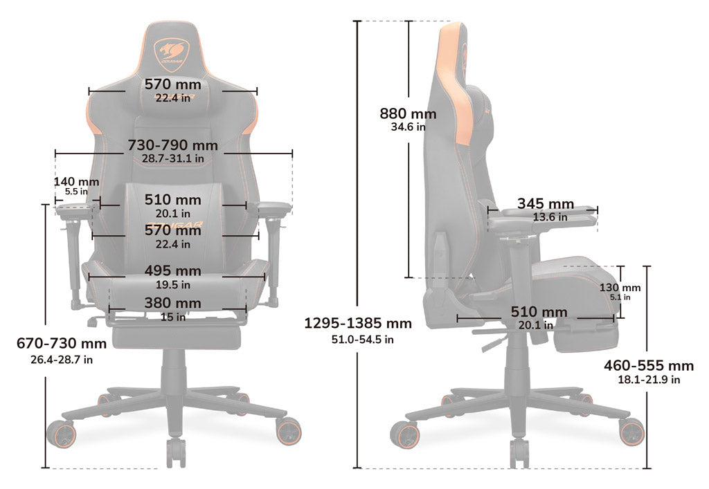 A Photo Of COUGAR ARMOR EVO M Gaming Chair – Exceptional Comfort & Support with 5D Armrests and Retractable Footrest