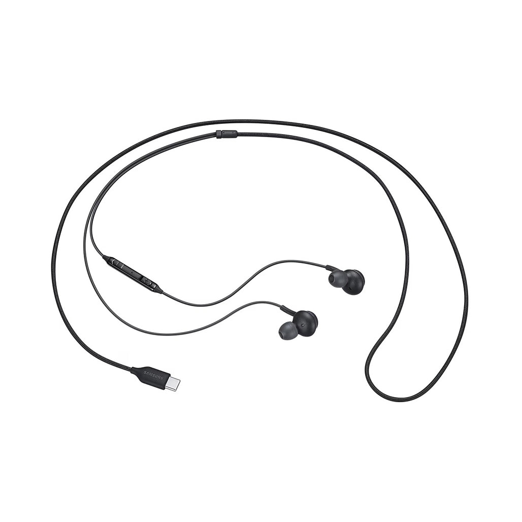 A Photo Of Samsung USB Type-C Earphones - High-Quality Sound with Comfort - Black | EO-IC100