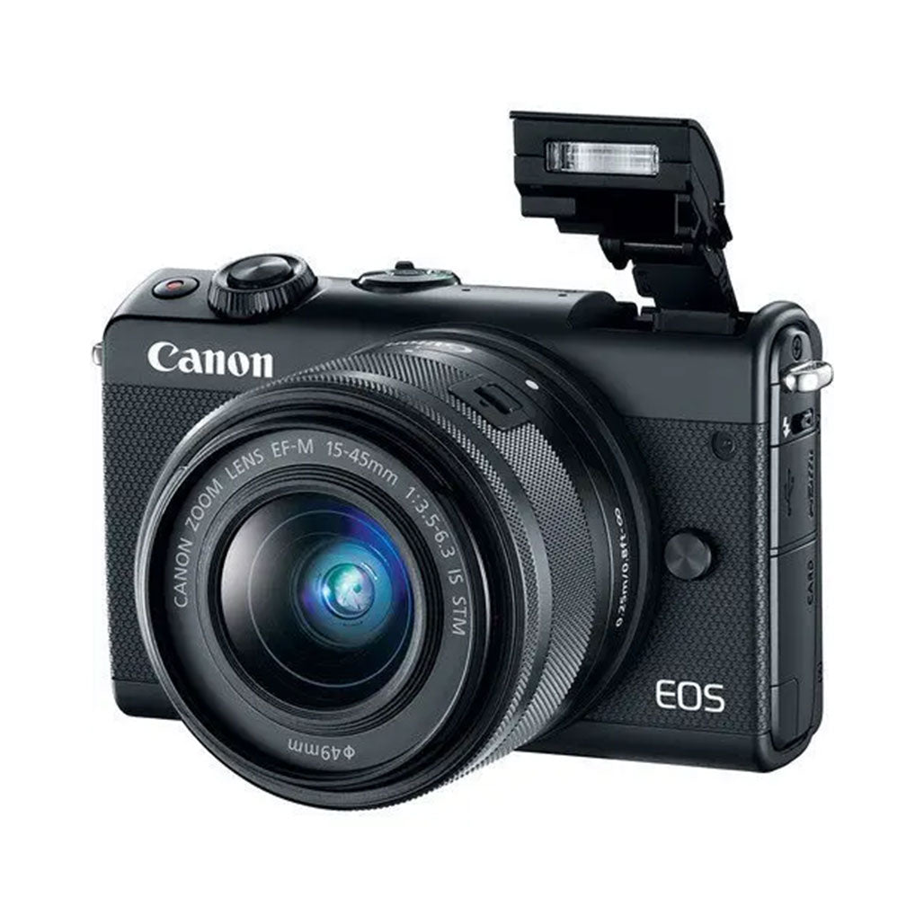 A Photo Of Canon EOS M100 Mirrorless Digital Camera with 15-45mm Lens – Compact APS-C Camera with 24.2 MP, Full HD Video, and Wi-Fi