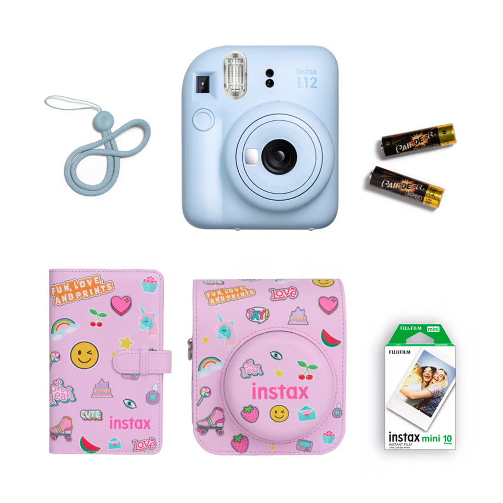 Instax Fujifilm Mini 12 Gift Box - Instant Camera + Mini film + Protective Case + Photo Album, 32798778523900, Available at 961Souq