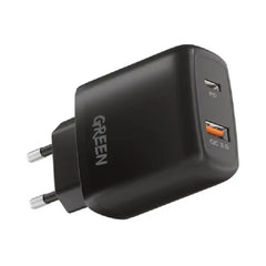 A Photo Of Green Lion Compact Wall Charger 20W EU Plug - Efficient and Durable Charging Solution