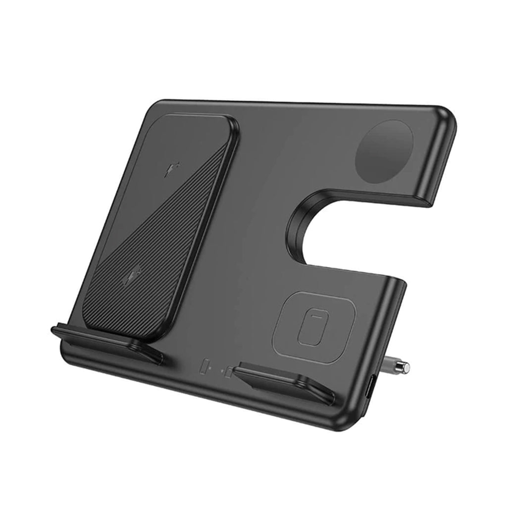 A Photo Of Hoco Flash CQ2 Wireless Charging 3-in-1 Foldable Desktop Stand for Samsung Devices