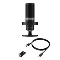 A Photo Of HyperX DuoCast USB Microphone with RGB Lighting – High-Resolution Recording and Customizable Design