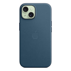 A Photo Of Apple iPhone 15 FineWoven Case with Apple iPhone 15 FineWoven Case with MagSafe - Pacific Blue | Stylish, Eco-Friendly ProtectionMagSafe - Pacific Blue