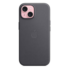 A Photo Of Apple iPhone 15 FineWoven Case with MagSafe - Black | Sustainable, Stylish Protection