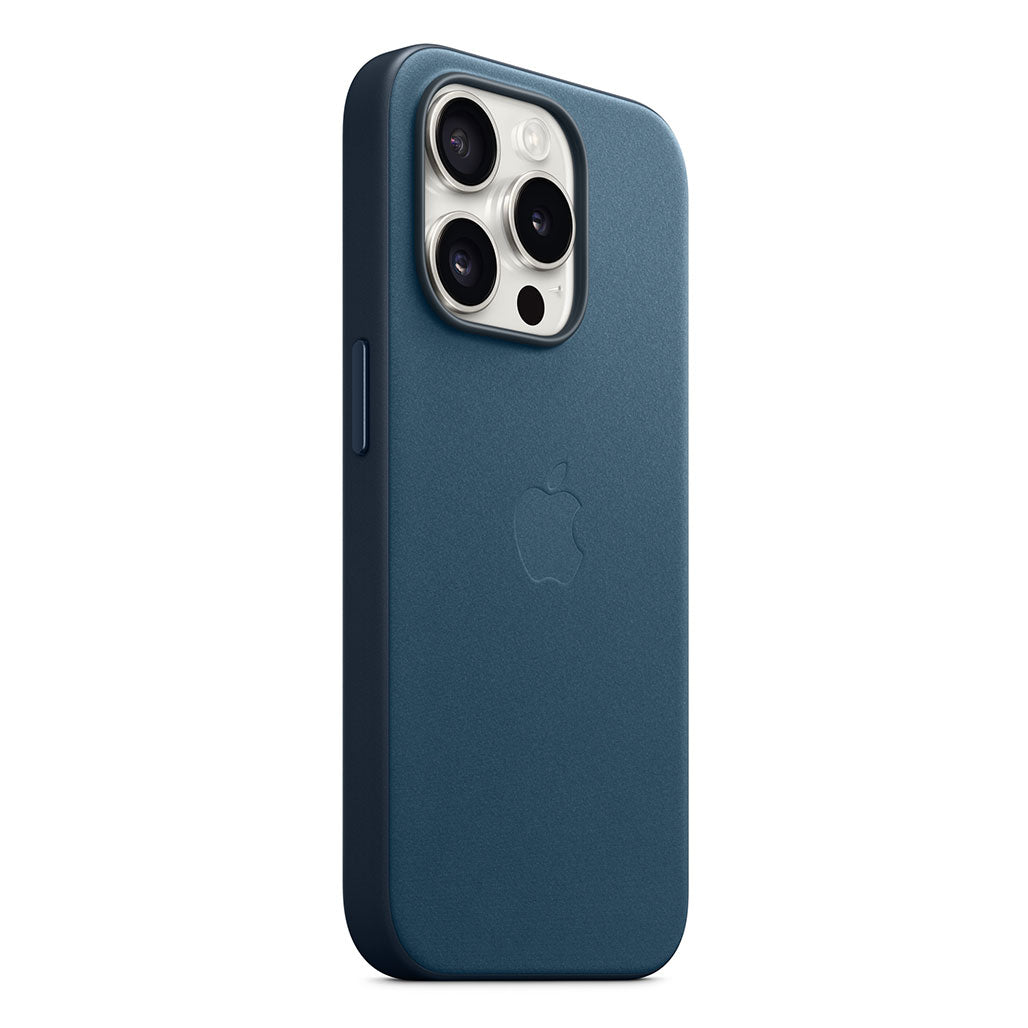 A Photo Of Apple iPhone 15 Pro FineWoven Case with MagSafe - Pacific Blue