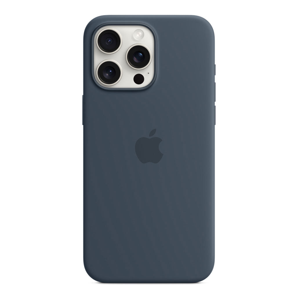 Apple iPhone 15 Pro Max Silicone Case with MagSafe - Storm Blue, 33058126889212, Available at 961Souq