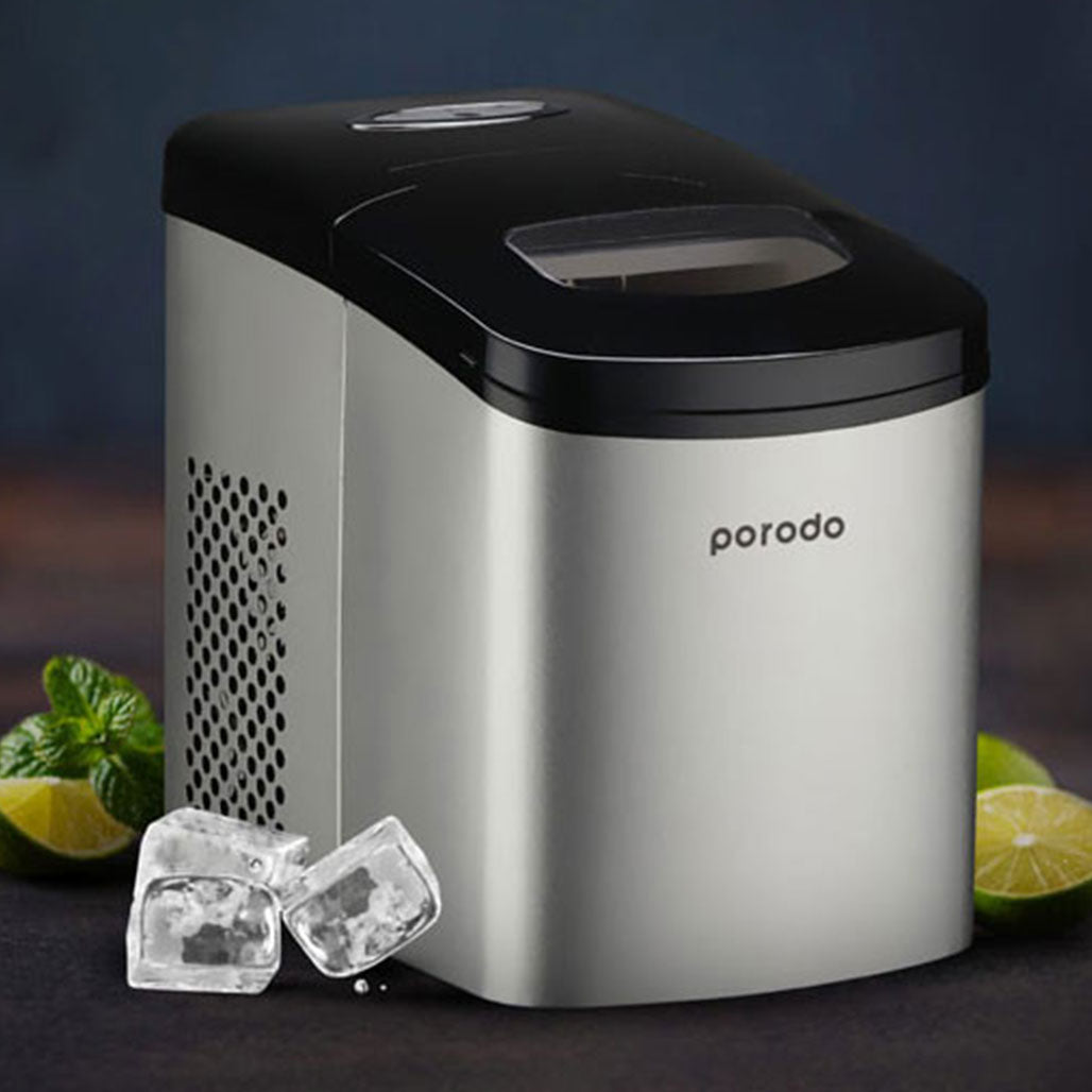 Porodo Lifestyle Ice Maker - Stainless Steel Black, 31956420821244, Available at 961Souq