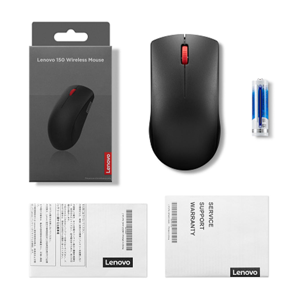 A Photo Of Lenovo 150 Wireless Mouse | GY51L52638 - LED Optical Sensor, 6-Month Battery Life