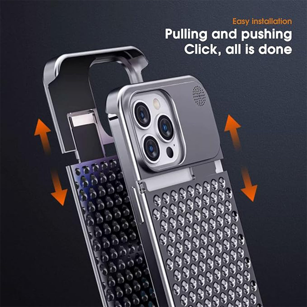 Metal Heat Dissipation Phone Case For iPhone 15 Pro/15 Pro Max- Silver, 32966522306812, Available at 961Souq