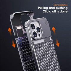 Metal Heat Dissipation Phone Case For iPhone 15 Pro/15 Pro Max- Silver