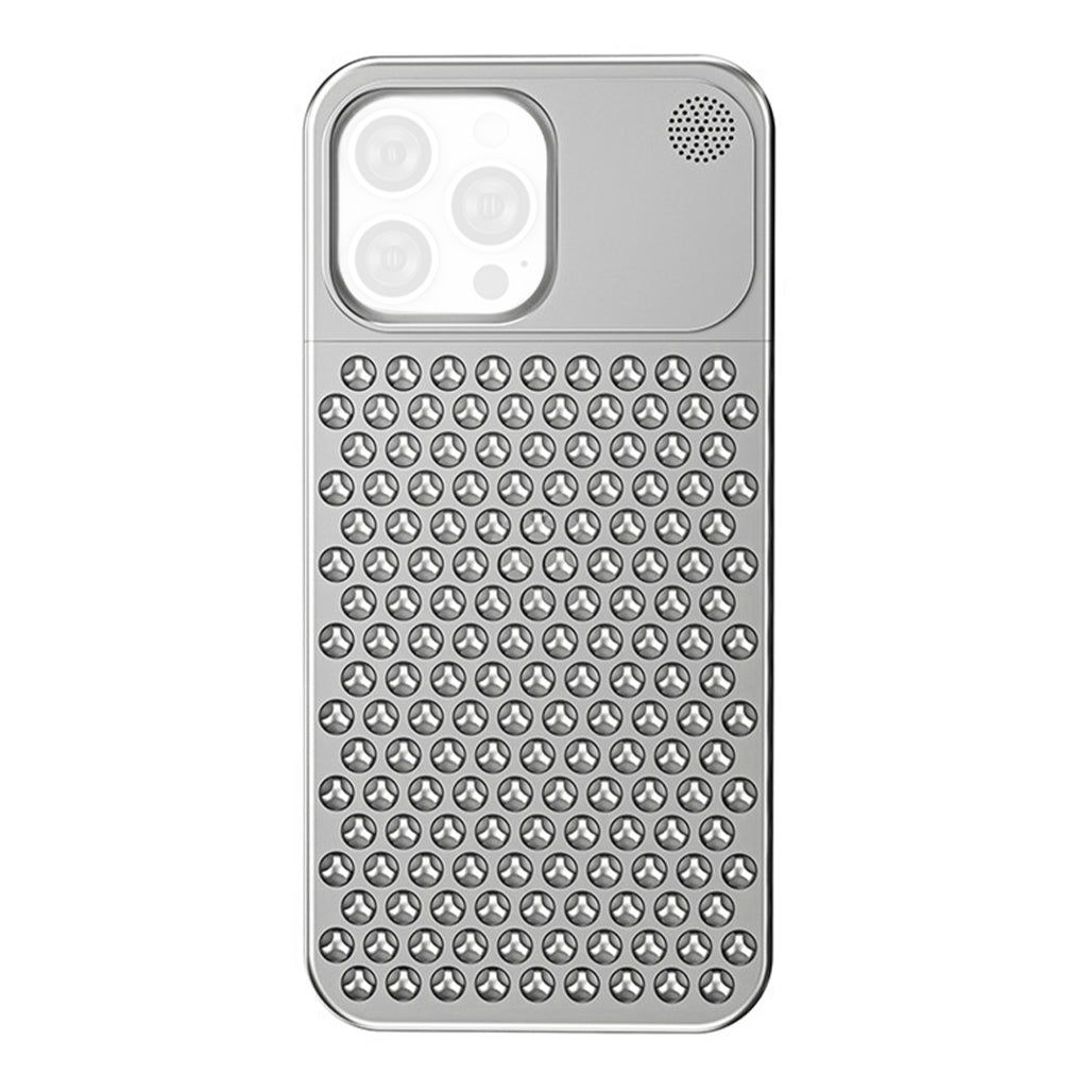 Metal Heat Dissipation Phone Case For iPhone 15 Pro/15 Pro Max- Silver, 32966548750588, Available at 961Souq