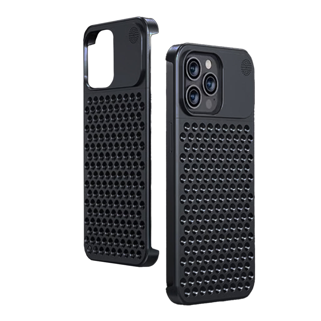 Metal Heat Dissipation Phone Case For iPhone 15 Pro - Black, 32969784295676, Available at 961Souq