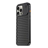 Metallic Alloy Shockproof Cooling Hybrid Case for iPhone 15 Pro Max - Black