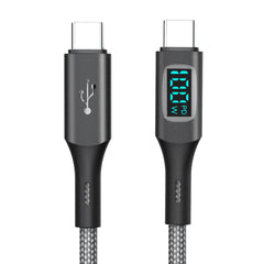 Moxom 100W 1.5m Type-C to Type-C Cable with Charging Status Mini-Display