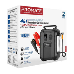 Promate PatrolPack 1200A - 12V Heavy Duty Car Jump Starter