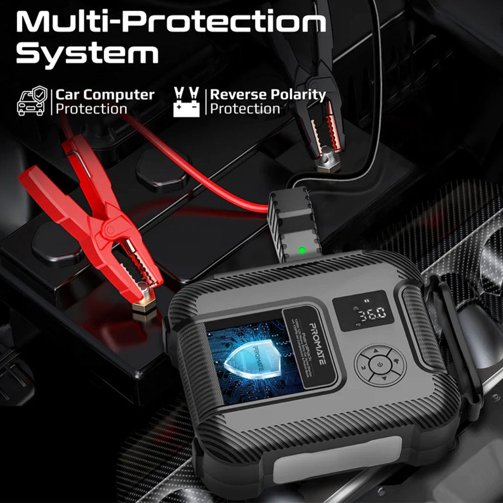 A Photo Of Promate PatrolPack 1200A - 12V Heavy Duty Car Jump Starter with USB-C and LED Light