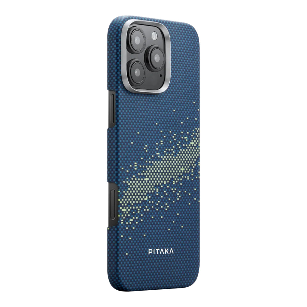 A Photo Of Pitaka StarPeak Tactile Woven Case for iPhone 16 Pro - Milky Way Galaxy, Ultra-Slim and Lightweight Aramid Fiber Protection