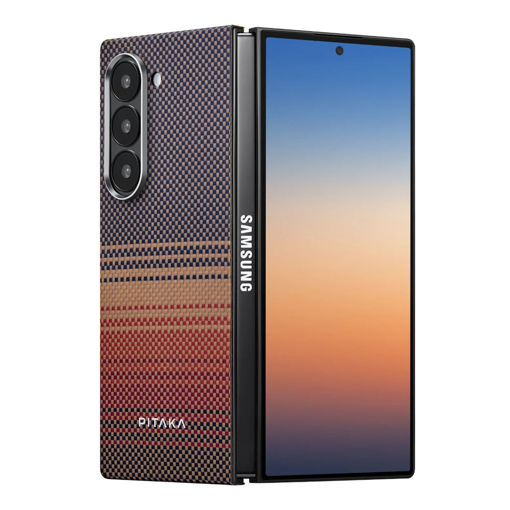 A Photo Of Pitaka Premium Woven Case for Samsung Galaxy Z Fold6 - Slim and Lightweight Aramid Fiber Protection with Fusion Weaving