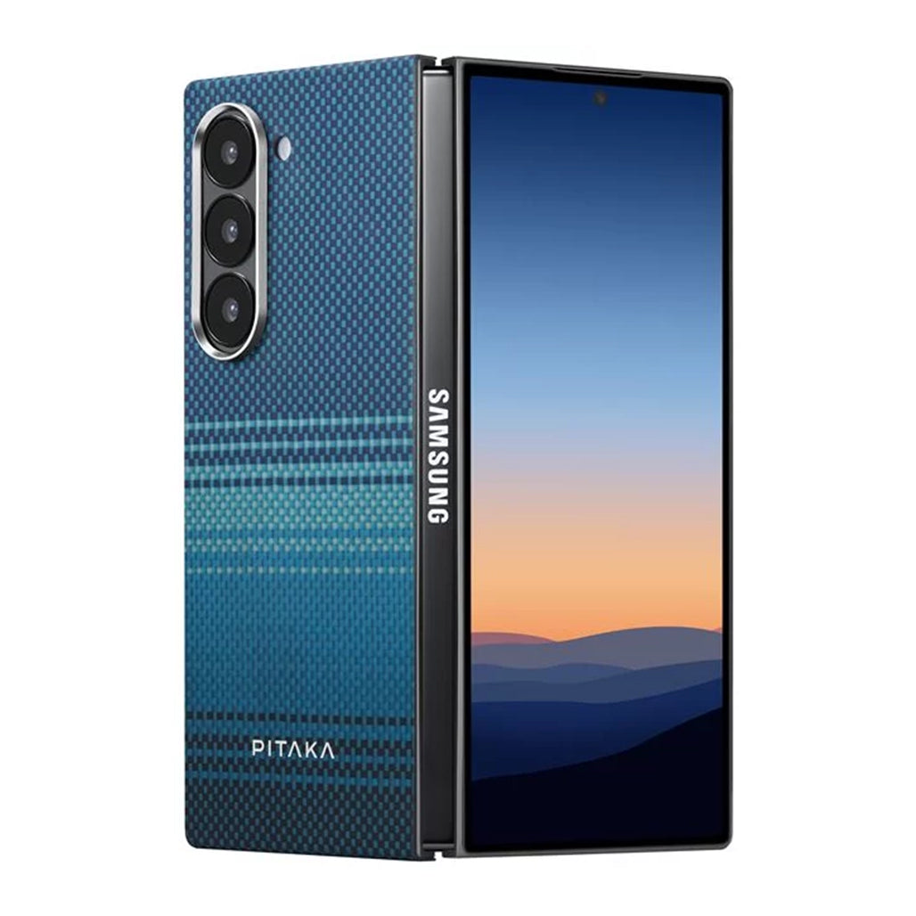 A Photo Of Pitaka Premium Woven Case for Samsung Galaxy Z Fold6 - Slim and Lightweight Aramid Fiber Protection with Fusion Weaving