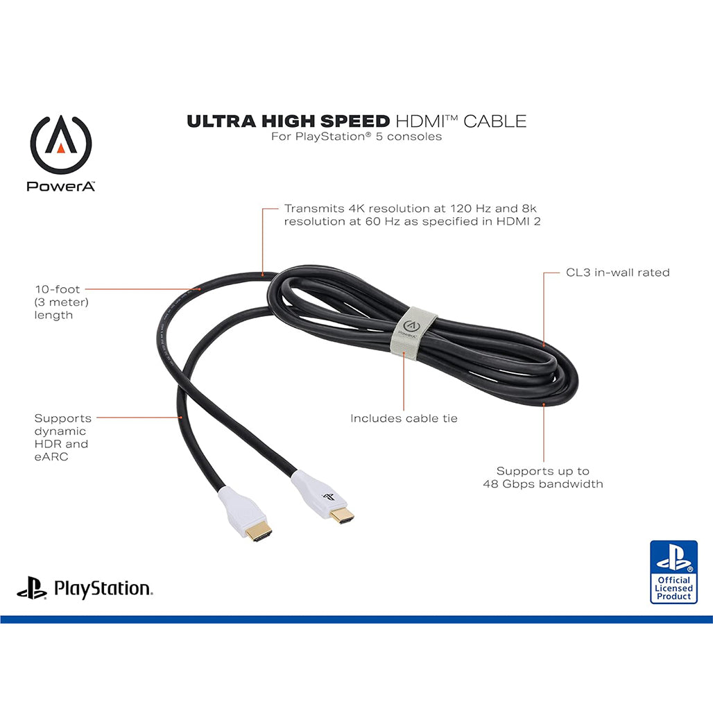 PowerA Ultra High Speed HDMI Cable for PlayStation 5, 33079396368636, Available at 961Souq