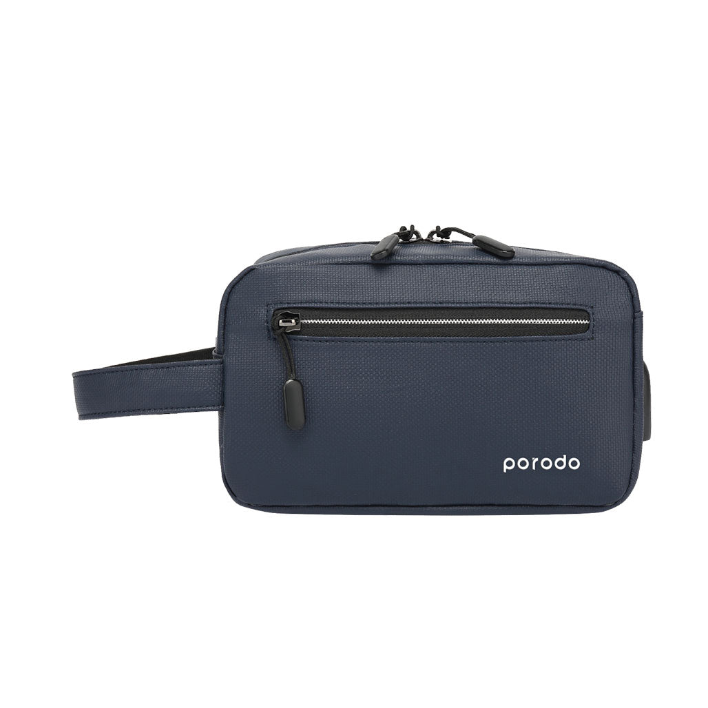 A Photo Of Porodo Lifestyle Multi-Compartment Storage Bag 8.2 inch With 2A USB Charging Output