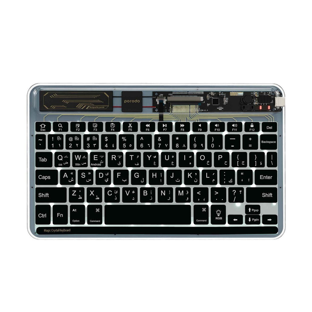Porodo Crystal Shell Ultra-Slim Keyboard, 31916328091900, Available at 961Souq