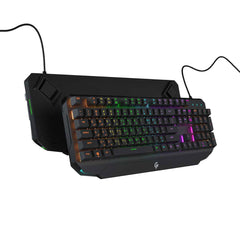 A Photo Of Porodo Gaming Full-size Wired Mechanical Gaming Keyboard Ultra With Rainbow Lighting And Aluminum Panel