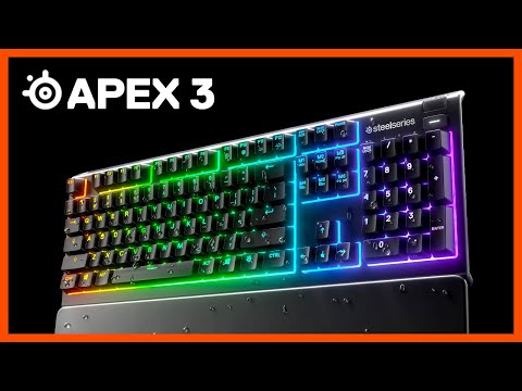 A Video Of SteelSeries Apex 3 Water-Resistant Whisper-Quiet Keyboard with 10-Zone RGB Lighting