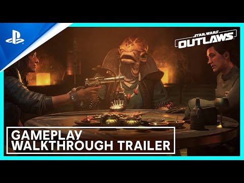 A Video Of Star Wars Outlaws PS5 Special Edition - Ultimate Galactic Adventure with Sabacc Shark Character Pack