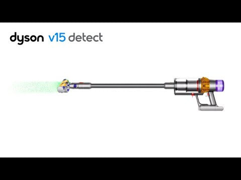 A Video Of Dyson V15 Detect, Dyson’s most powerful, most intelligent cordless vacuum. With laser illumination.