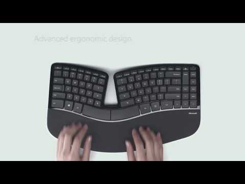 A Video Of Microsoft L5V-00018 Sculpt Ergonomic Desktop - BlueTrack Keyboard and Mouse, English/Arabic Layout