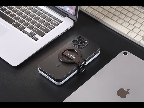 A Video Of asStylish Twins Carry Stand – Dual Phone Holder for Secure Multitasking and Organized Workspaces