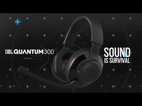 A Video Of JBL Quantum 300 Wired Gaming Headset – Immersive Sound with JBL QuantumSURROUND™ and Voice Focus Boom Mic