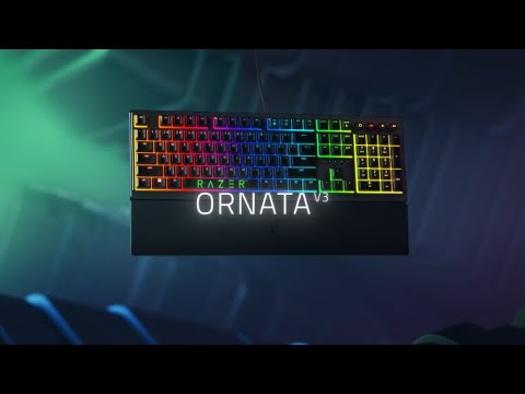 A Video Of Razer Ornata V3 – Ergonomic Clicky Gaming Keyboard with Razer Chroma™ RGB