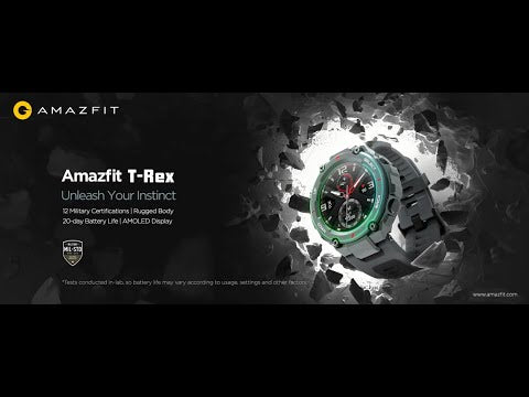 AmazFit - T-Rex Smartwatch 44mm Polymer - Rock Black
