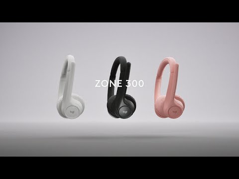 A Video Of Logitech Zone 300 Wireless Headset - Midnight Black | Dual Noise-Canceling Mics, 20-Hour Battery Life