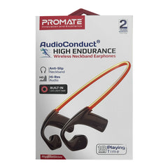 A Photo Of Promate AudioConduct Wireless Neckband Earphones with Built-in LED Light Bar, 18-Hour Playtime, and Hi-Res Audio - Bluetooth 5.4, Anti-Slip Design