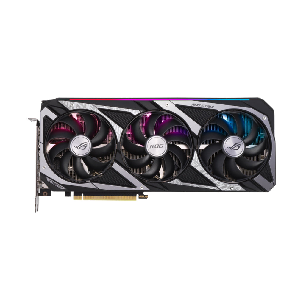 A Photo Of Asus ROG Strix GeForce RTX™ 3060 V2 OC Edition 12GB GDDR6 buffed-up design with chart-topping thermal performance.