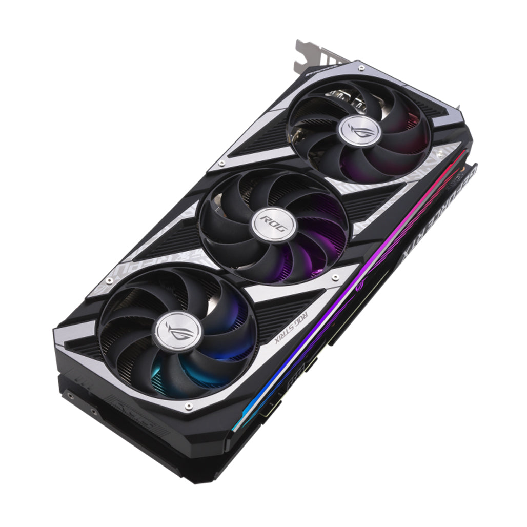 A Photo Of Asus ROG Strix GeForce RTX™ 3060 V2 OC Edition 12GB GDDR6 buffed-up design with chart-topping thermal performance.