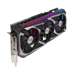 A Photo Of Asus ROG Strix GeForce RTX™ 3060 V2 OC Edition 12GB GDDR6 buffed-up design with chart-topping thermal performance.