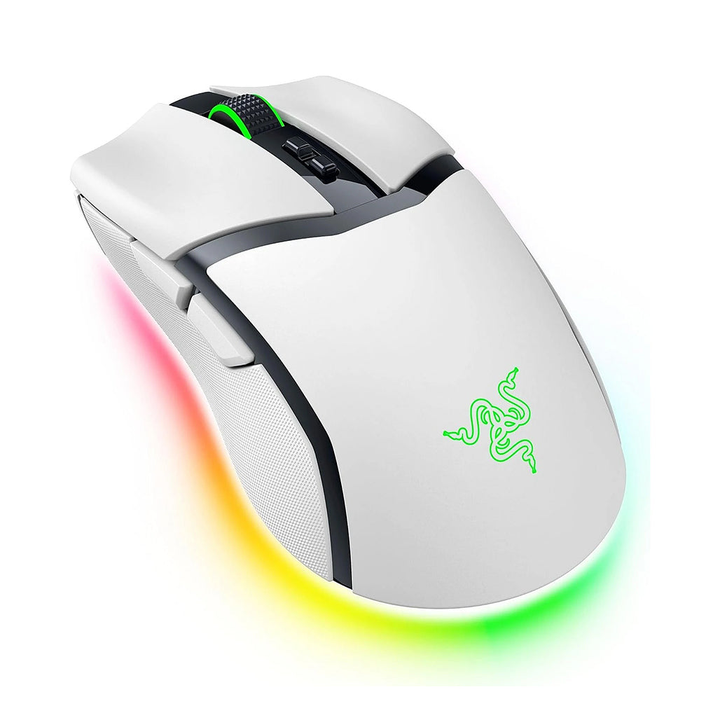 A Photo Of Razer Cobra Pro White - Wireless Gaming Mouse with 30K Optical Sensor, 11-Zone RGB Chroma Lighting, and Customizable Controls