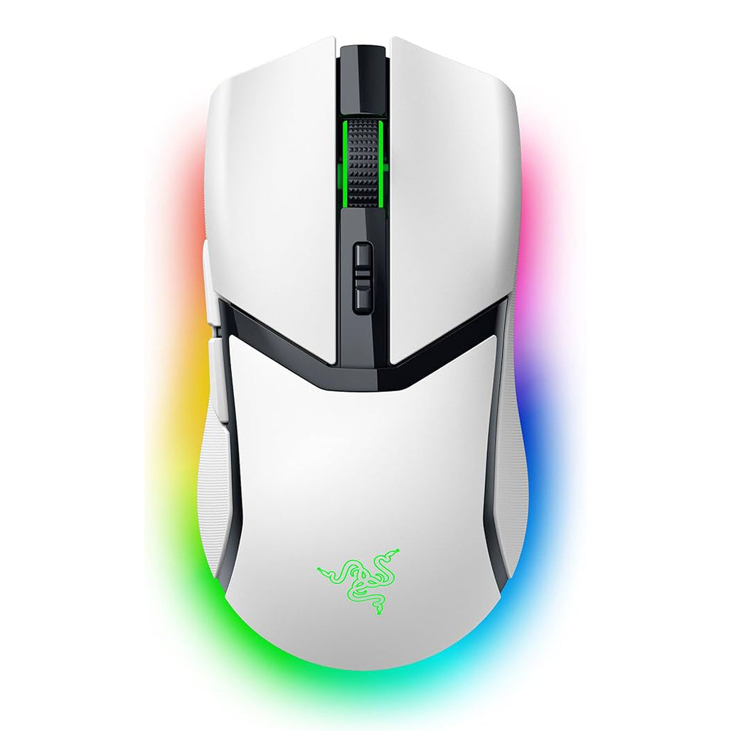 A Photo Of Razer Cobra Pro White - Wireless Gaming Mouse with 30K Optical Sensor, 11-Zone RGB Chroma Lighting, and Customizable Controls