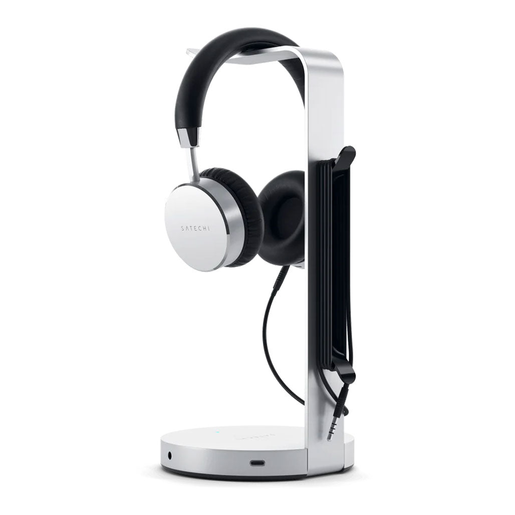 A Photo Of Satechi Aluminum USB Headphone Stand with USB-C to USB-A Cable