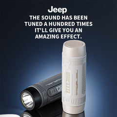 A Photo Of Jeep JPS-SC002 Outdoor Bluetooth Speaker - 3600mAh Portable Camping Sound System with Flashlight, Power Bank, High Volume Subwoofer, and Long Battery Life